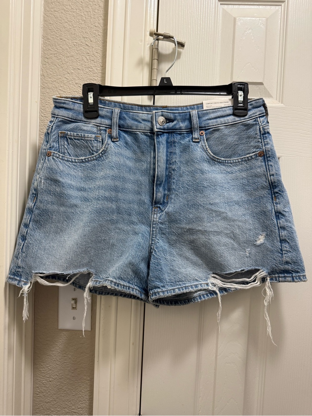 American Eagle Outfitters Light Wash Distressed Denim Shorts